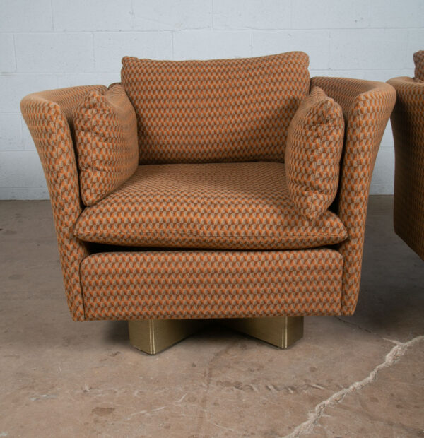 Mid Century Modern Lounge Chair Set Recliner Ottoman Milo Baughman Vintage Pair - Image 8