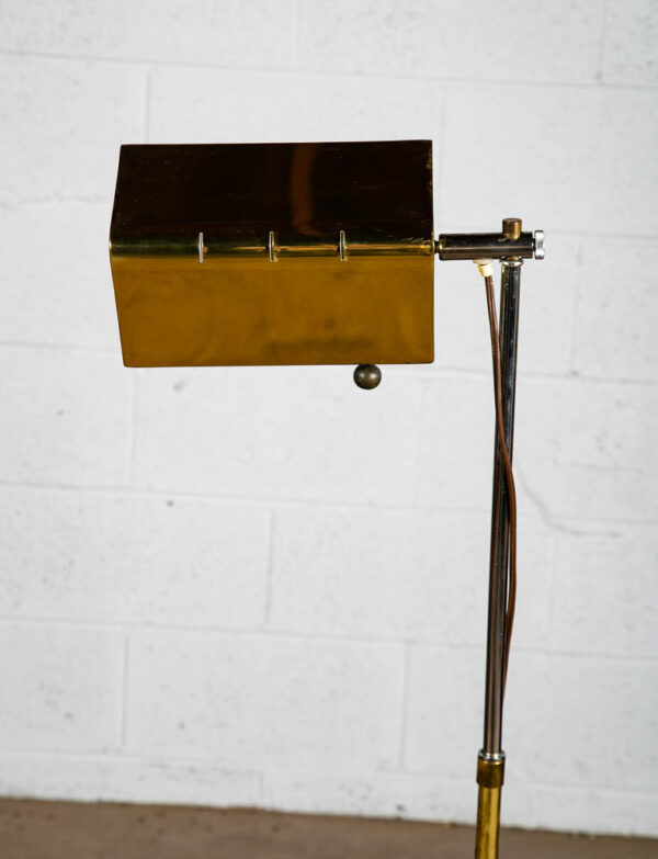 Mid Century Modern Floor Lamp Marble Adjustable Gold Brass Pull Vintage - Image 7