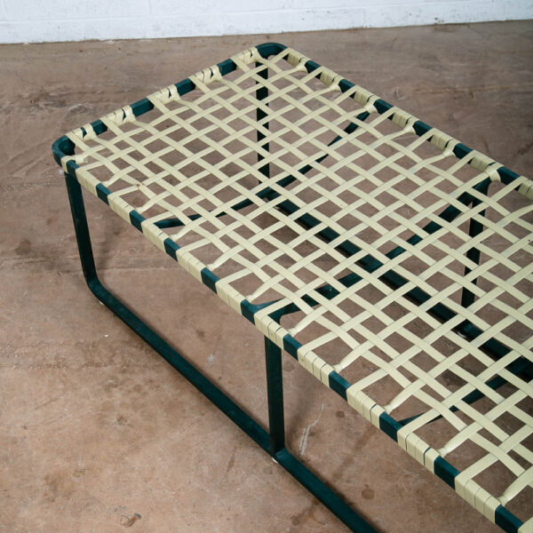 Mid Century Modern Patio Chair Bench Green Brown Jordan Wrapped Daybed Outdoor - Image 8