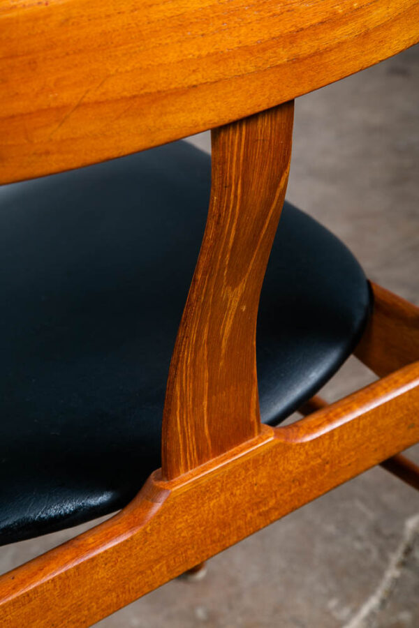 Mid Century Danish Modern Dining Chairs Set 6 Black Teak Bernhard Pederesen Sons - Image 8