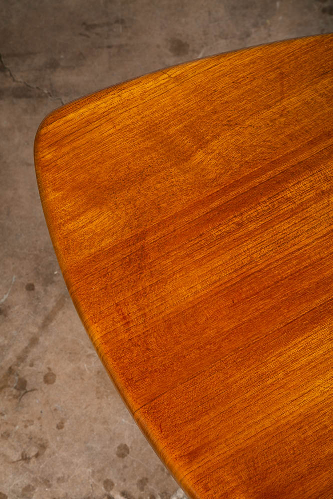 Mid Century Danish Modern End Table Guitar Pick Solid Teak Triangular Cocktail - Image 6