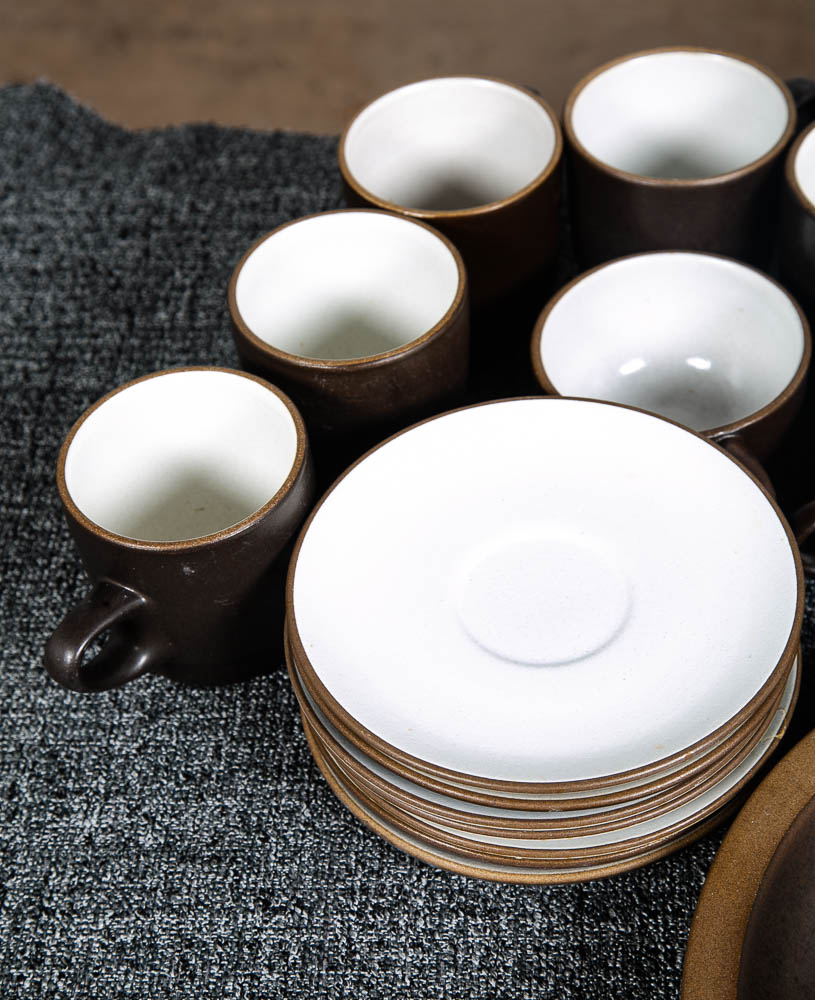 Mid Century Modern 28 Pc Set Ceramics Edith Heath Saucer Coffee Cups Plates Tea - Image 10