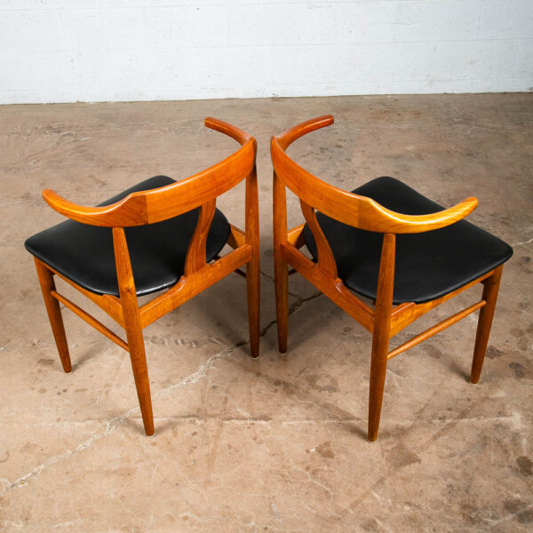 Mid Century Danish Modern Dining Chairs Set 6 Black Teak Bernhard Pederesen Sons - Image 4
