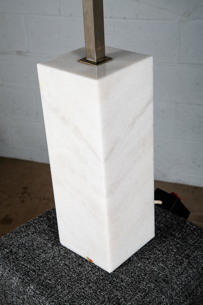 Mid Century Modern Table Lamp Marble Italian White Chrome 4 Light Vintage White - Image 7