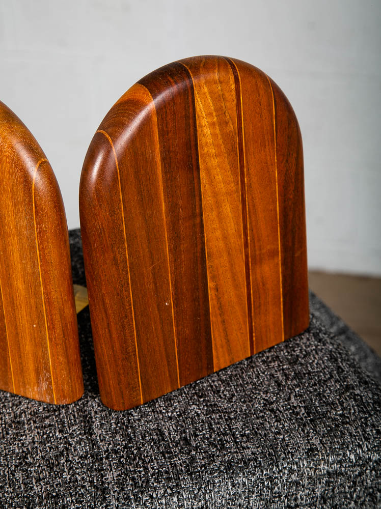 Mid Century Modern Bookends Solid Walnut Wood Planked Butcher Block Vintage Mcm - Image 8