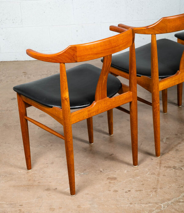 Mid Century Danish Modern Dining Chairs Set 6 Black Teak Bernhard Pederesen Sons - Image 11
