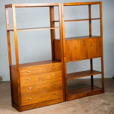 Mid Century Modern Room Divider Wall Unit Credenza Cabinet Walnut Founders Desk