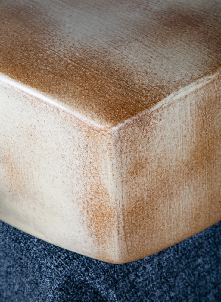 Mid Century Modern Table Lamp Brown White Light Vintage Ceramic Rectangular - Image 9