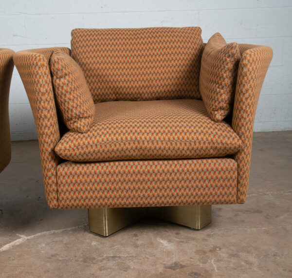 Mid Century Modern Lounge Chair Set Recliner Ottoman Milo Baughman Vintage Pair - Image 7
