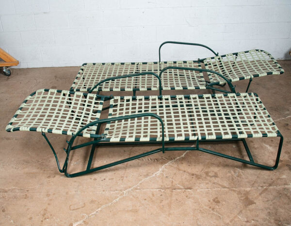 Mid Century Modern Patio Chairs Pair Green Brown Jordan Wrapped Armchairs Mcm - Image 11