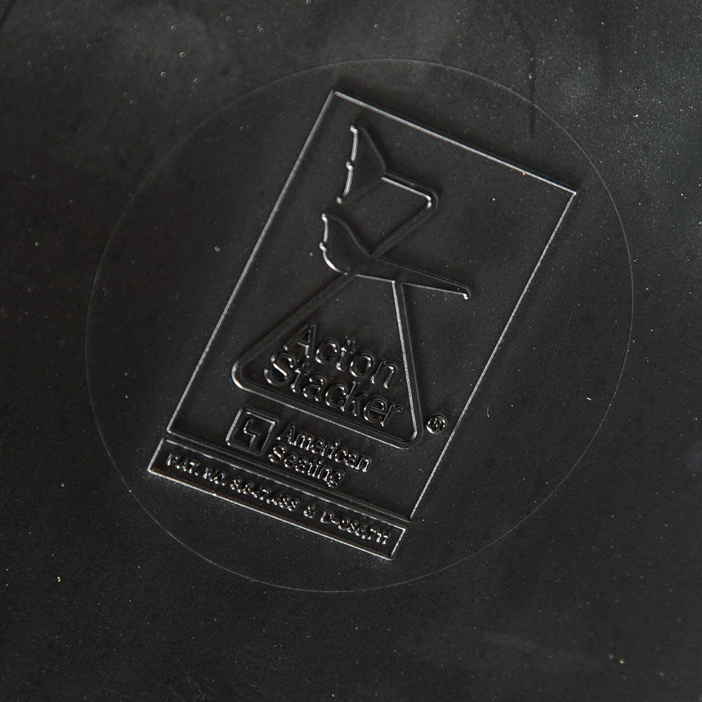 Mid Century Modern Side Chairs Set 6 Stacking Acton Stacker 80s Purple Metal - Image 7