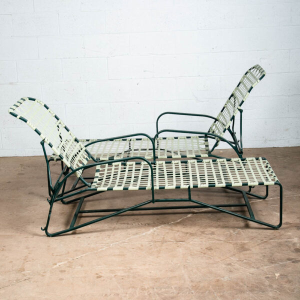 Mid Century Modern Patio Chairs Pair Green Brown Jordan Wrapped Armchairs Mcm - Image 12