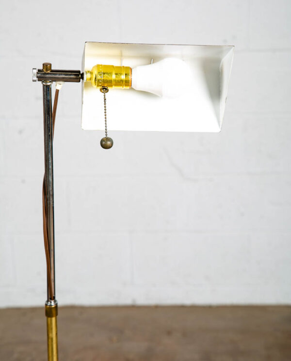 Mid Century Modern Floor Lamp Marble Adjustable Gold Brass Pull Vintage - Image 9
