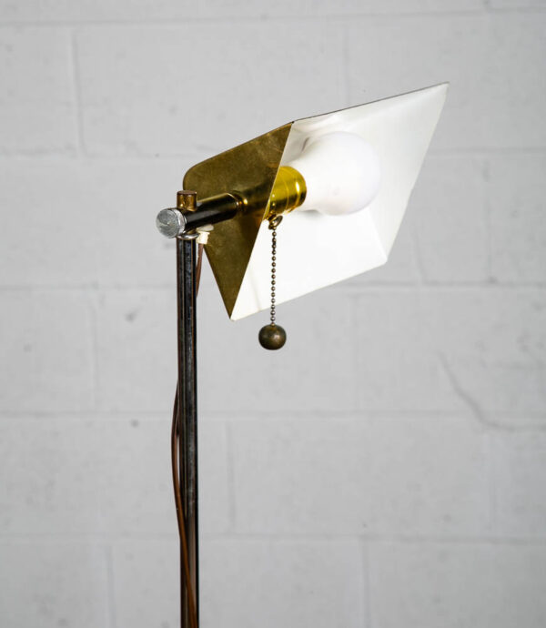 Mid Century Modern Floor Lamp Marble Adjustable Gold Brass Pull Vintage - Image 5