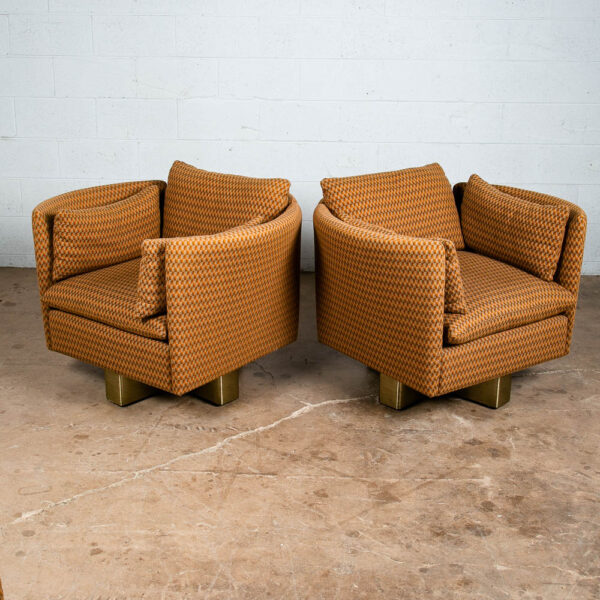 Mid Century Modern Lounge Chair Set Recliner Ottoman Milo Baughman Vintage Pair - Image 5