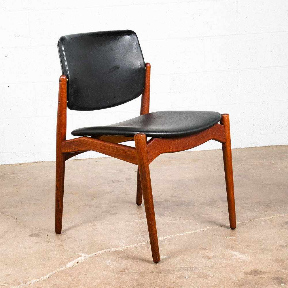 Mid Century Danish Modern Dining Chair Erik Buch Orum Black Vintage Denmark Mcm