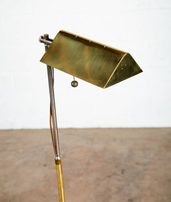 Mid Century Modern Floor Lamp Marble Adjustable Gold Brass Pull Vintage - Image 10