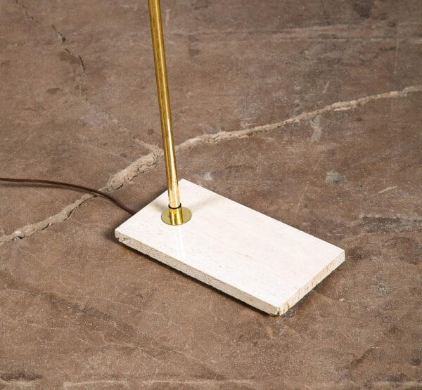 Mid Century Modern Floor Lamp Marble Adjustable Gold Brass Pull Vintage - Image 6