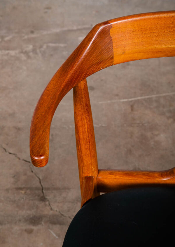 Mid Century Danish Modern Dining Chairs Set 6 Black Teak Bernhard Pederesen Sons - Image 9