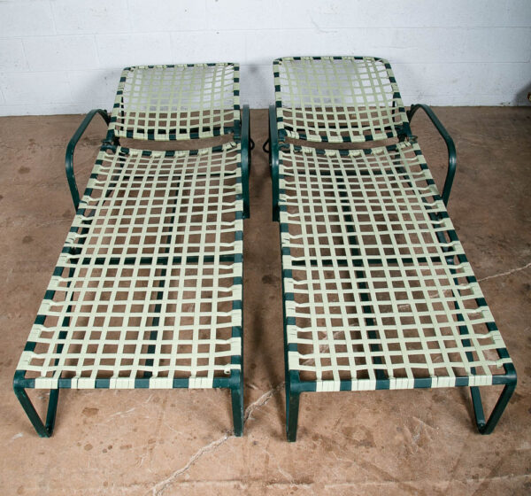 Mid Century Modern Patio Chairs Pair Green Brown Jordan Wrapped Armchairs Mcm - Image 10