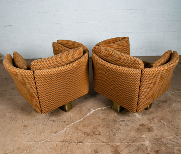 Mid Century Modern Lounge Chair Set Recliner Ottoman Milo Baughman Vintage Pair - Image 4