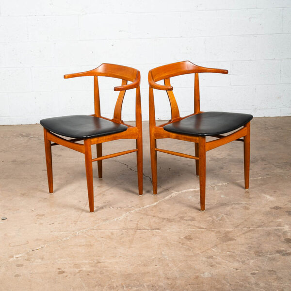 Mid Century Danish Modern Dining Chairs Set 6 Black Teak Bernhard Pederesen Sons - Image 3