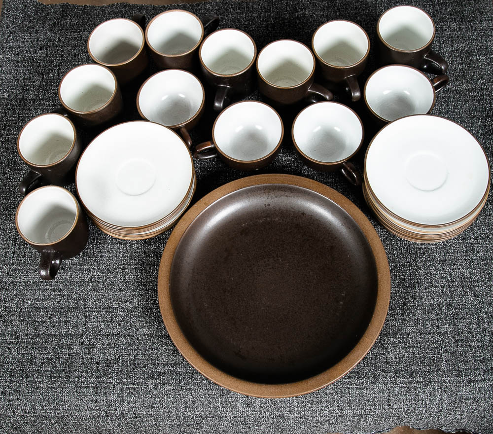 Mid Century Modern 28 Pc Set Ceramics Edith Heath Saucer Coffee Cups Plates Tea - Image 4