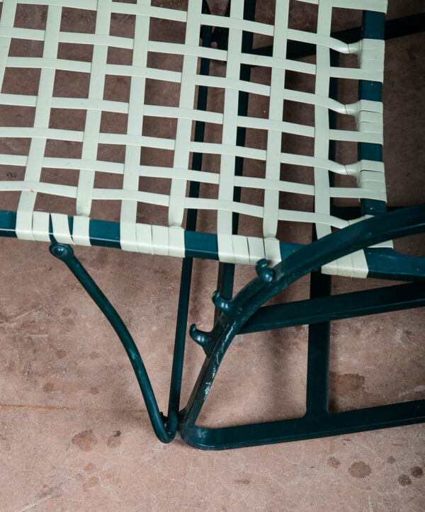 Mid Century Modern Patio Chairs Pair Green Brown Jordan Wrapped Armchairs Mcm - Image 9