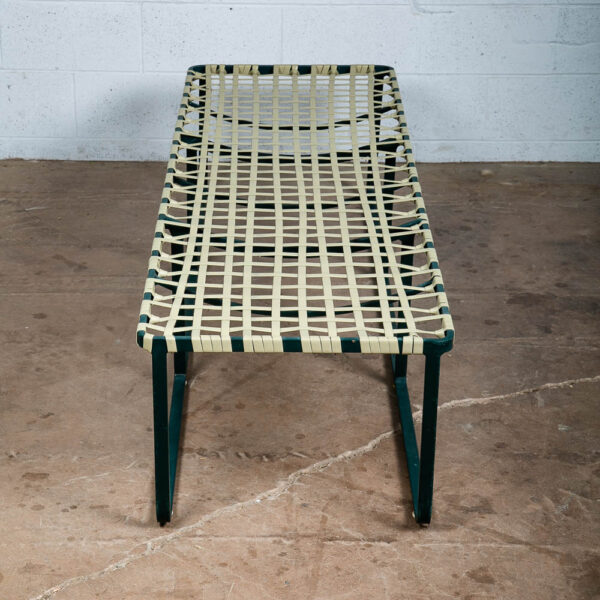 Mid Century Modern Patio Chair Bench Green Brown Jordan Wrapped Daybed Outdoor - Image 5