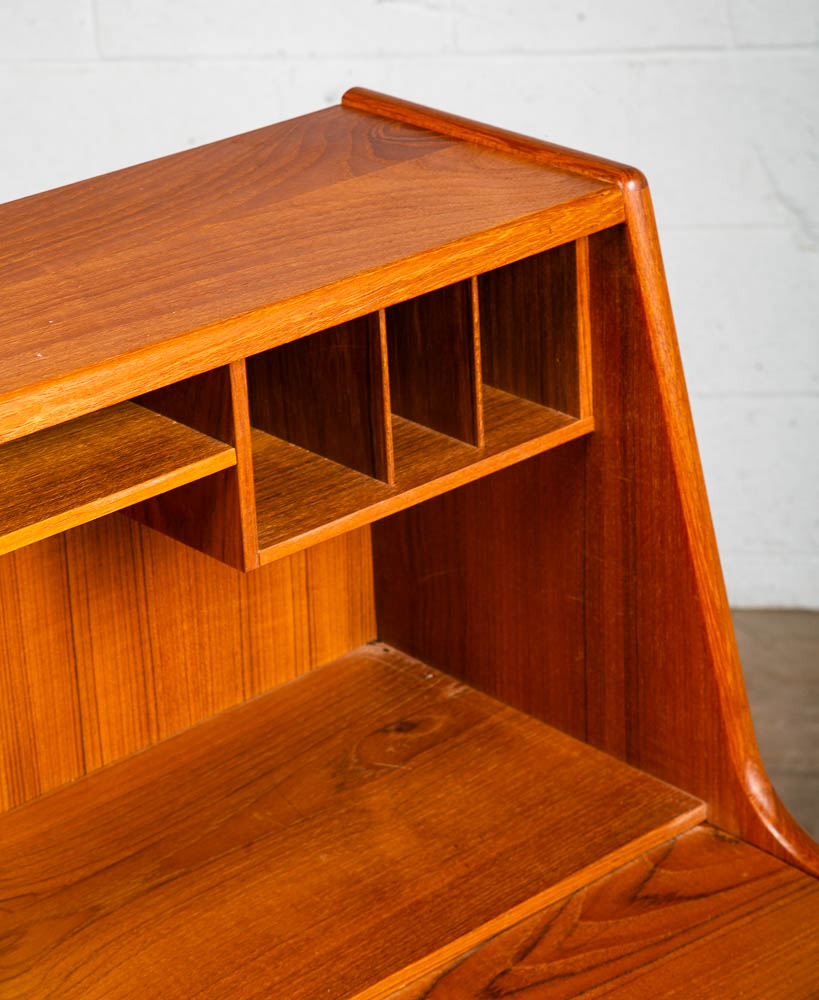 Mid Century Danish Modern Secretary Desk Bureau Teak Arne Wahl Iversen # 37 M - Image 8