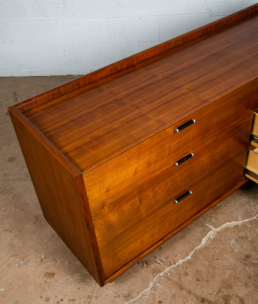 Mid Century Modern Credenza Dresser Walnut 6 Drawer Black Glenn of California NM - Image 12