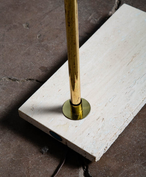 Mid Century Modern Floor Lamp Marble Adjustable Gold Brass Pull Vintage - Image 12
