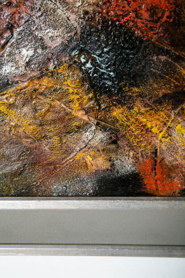 Mid Century Modern Art Original Abstract Expressionism Orange Yellow Black KJ #2 - Image 6