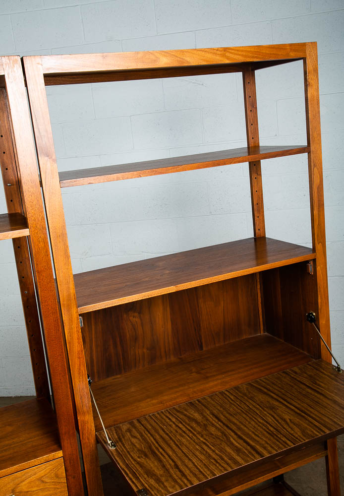Mid Century Modern Room Divider Wall Unit Credenza Cabinet Walnut Founders Desk - Image 7