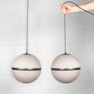 Mid Century Modern Speakers Pair Suspension Pendant Black Hanging Orb Hifi Audio