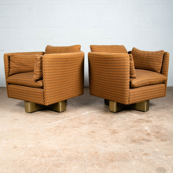 Mid Century Modern Lounge Chair Set Recliner Ottoman Milo Baughman Vintage Pair - Image 2