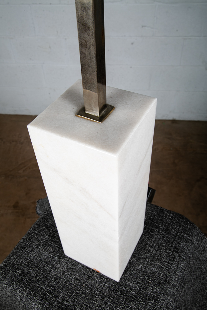 Mid Century Modern Table Lamp Marble Italian White Chrome 4 Light Vintage White - Image 4