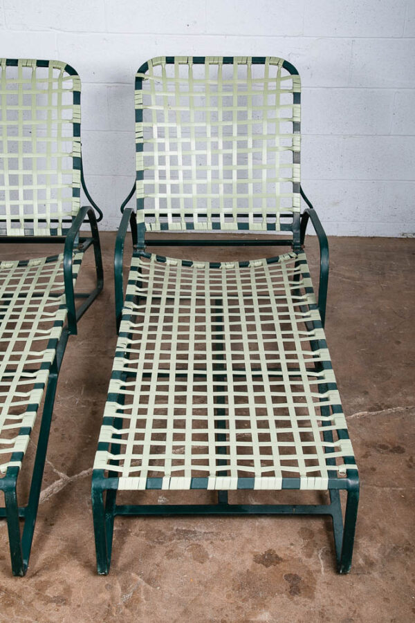 Mid Century Modern Patio Chairs Pair Green Brown Jordan Wrapped Armchairs Mcm - Image 8