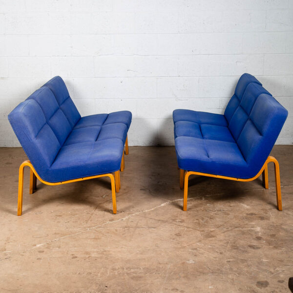 Mid Century Danish Modern Sofa Sectional 6 Piece Modular Magnus Olesen Blue Oak - Image 4