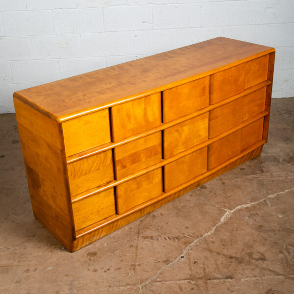 Mid Century Modern Dresser 9 Drawer Heywood Wakefield Sculptura Blonde Vintage - Image 3