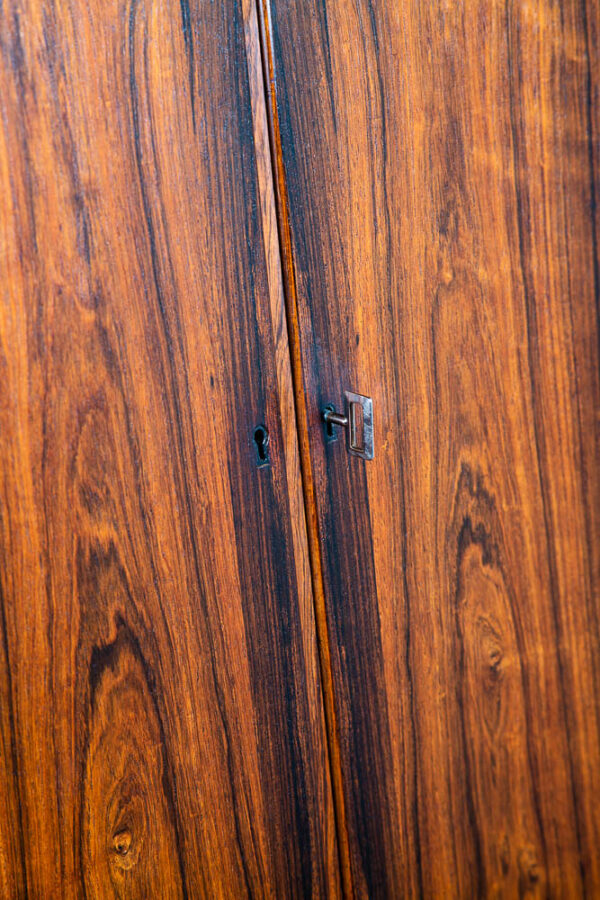Mid Century Danish Modern Cabinet Brazilian Rosewood Doors Poul Hundevad Shelves - Image 9