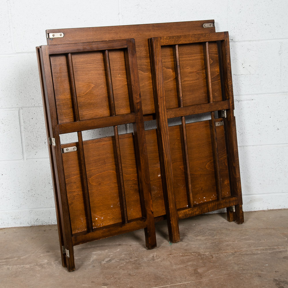 Mid Century Modern Bookshelf Book Shelf Shelving Folding Solid Oak Vintage Mcm - Image 7