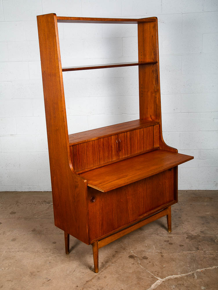 Mid Century Danish Modern Secretary Desk Cabinet Teak Johannes Sorth Denmark Mcm - Image 3