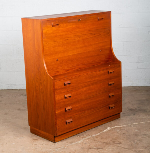 Mid Century Danish Modern Secretary Desk Chest Teak Borge Mogensen Søborg Drop M - Image 9