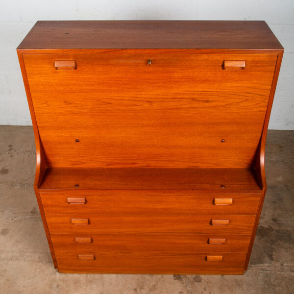 Mid Century Danish Modern Secretary Desk Chest Teak Borge Mogensen Søborg Drop M - Image 12