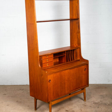 Mid Century Danish Modern Secretary Desk Cabinet Teak Johannes Sorth Denmark Mcm