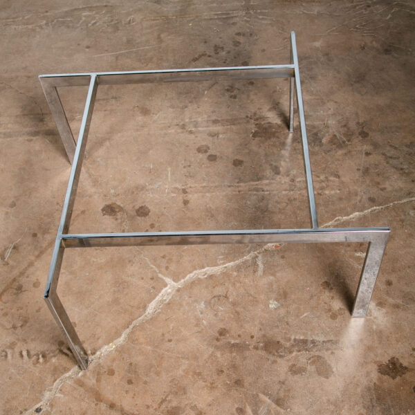 Mid Century Modern Coffee Table Square Large Chrome Glass Fritz Hansen Style Mcm - Image 10