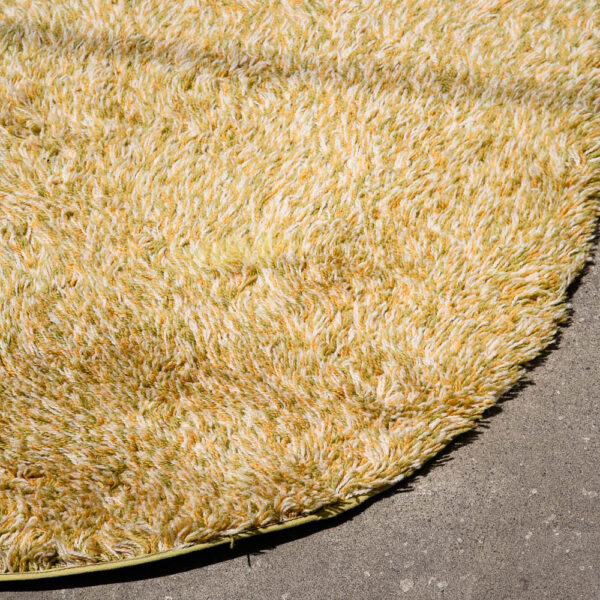 Mid Century Modern Shag Area Rug Abstract Yellow Tan 141"x102" Danish Large M - Image 6