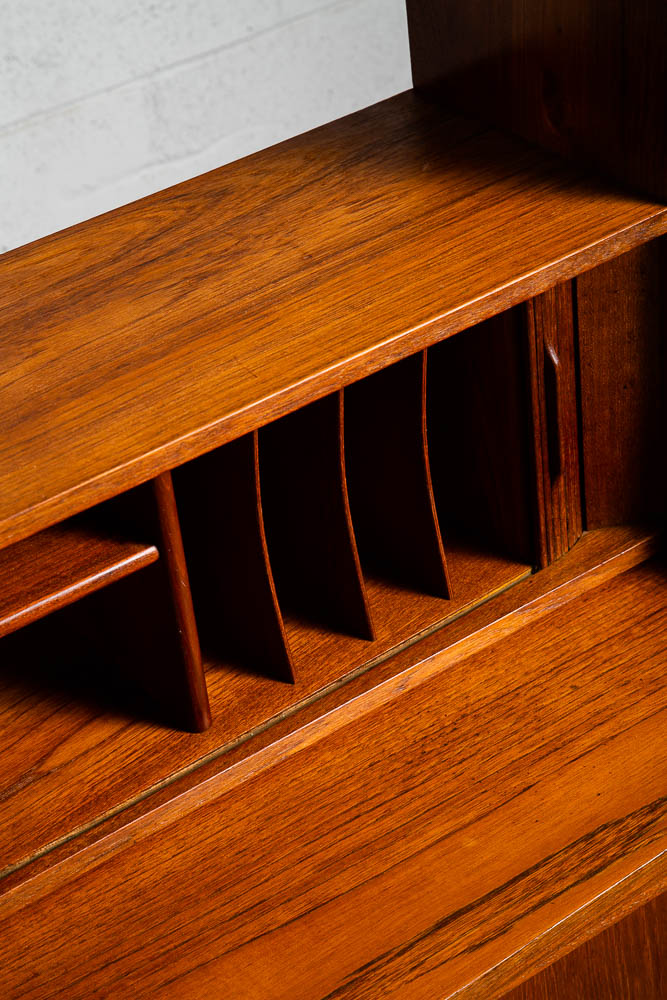 Mid Century Danish Modern Secretary Desk Cabinet Teak Johannes Sorth Denmark Mcm - Image 8