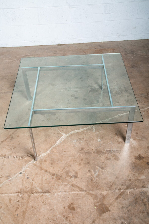 Mid Century Modern Coffee Table Square Large Chrome Glass Fritz Hansen Style Mcm - Image 9